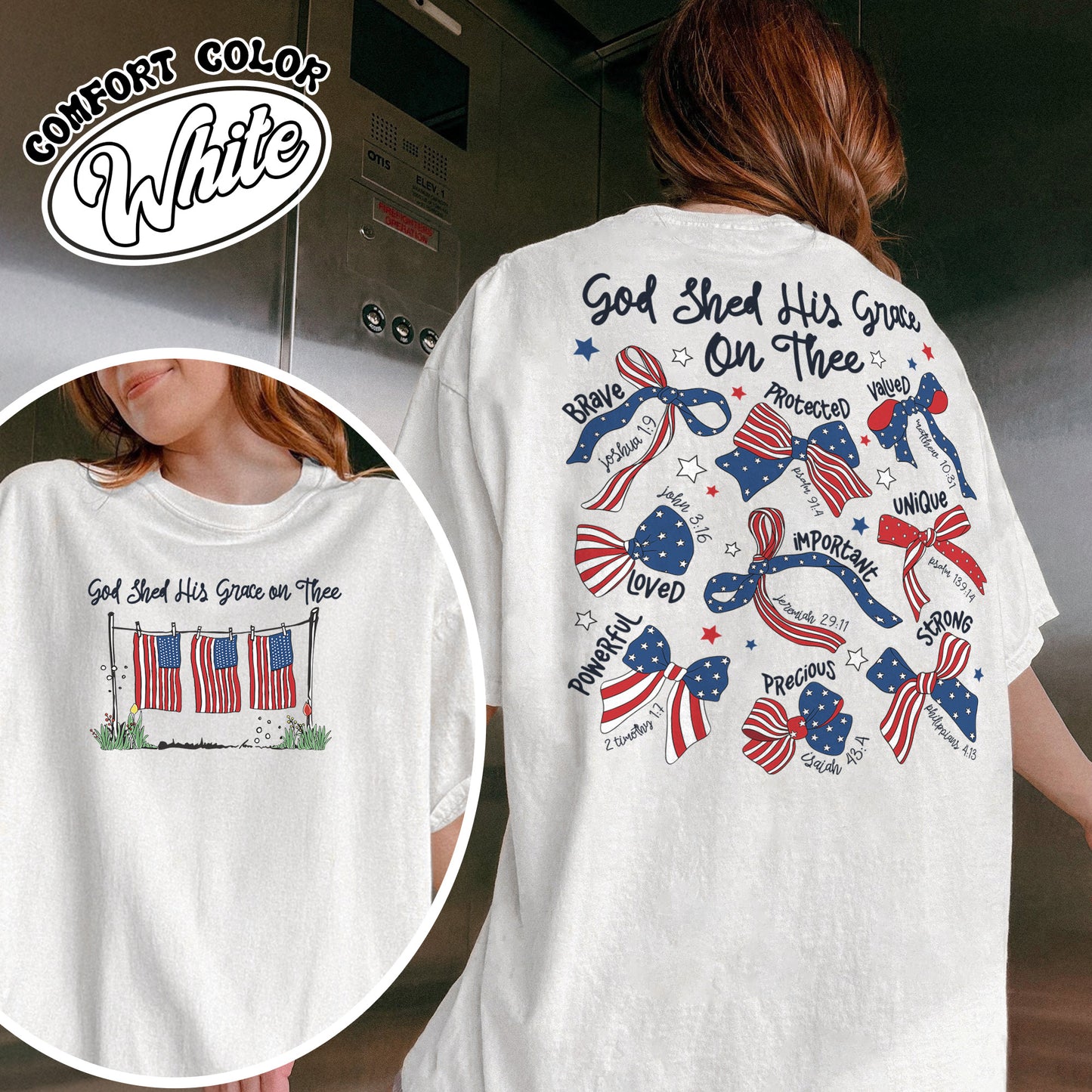 4th of July Comfort Color Shirt, God Shed His Grace on Thee Shirt, Christian Patriotic Sublimation Shirt