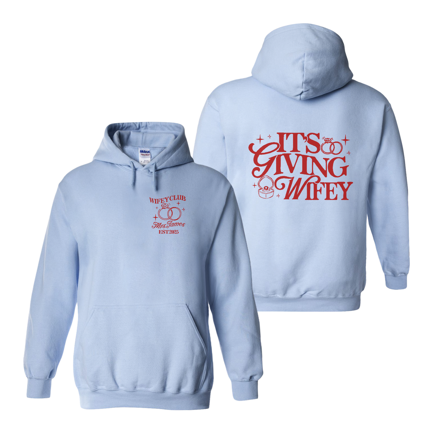 Wifey Vibes Hoodie, Custom Its Giving Wifey Hoodie, Bride To Be Hoodie, Custom Engagement Gift