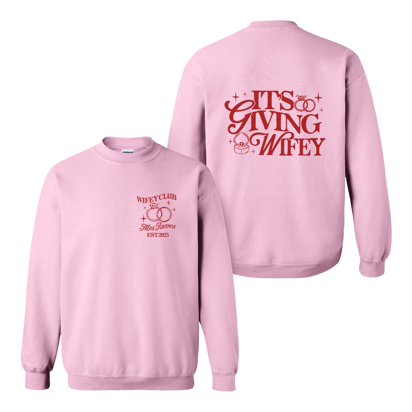 Wifey Vibes Sweatshirt, Custom Its Giving Wifey Sweatshirt, Bride To Be Sweatshirt, Custom Engagement Gift