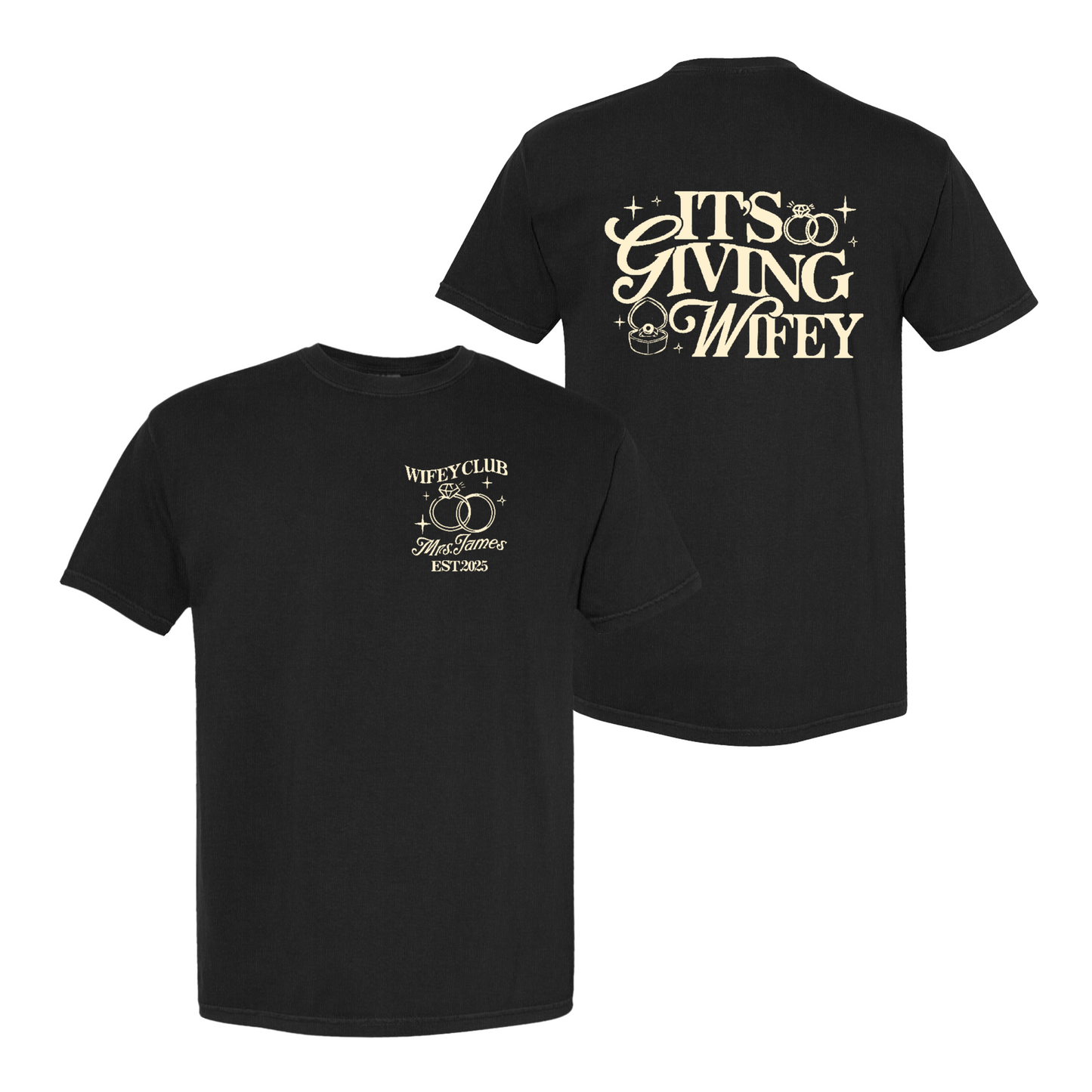 Wifey Vibes Comfort Color Shirt, Custom Its Giving Wifey T-Shirt, Bride To Be Shirt, Custom Engagement Gift