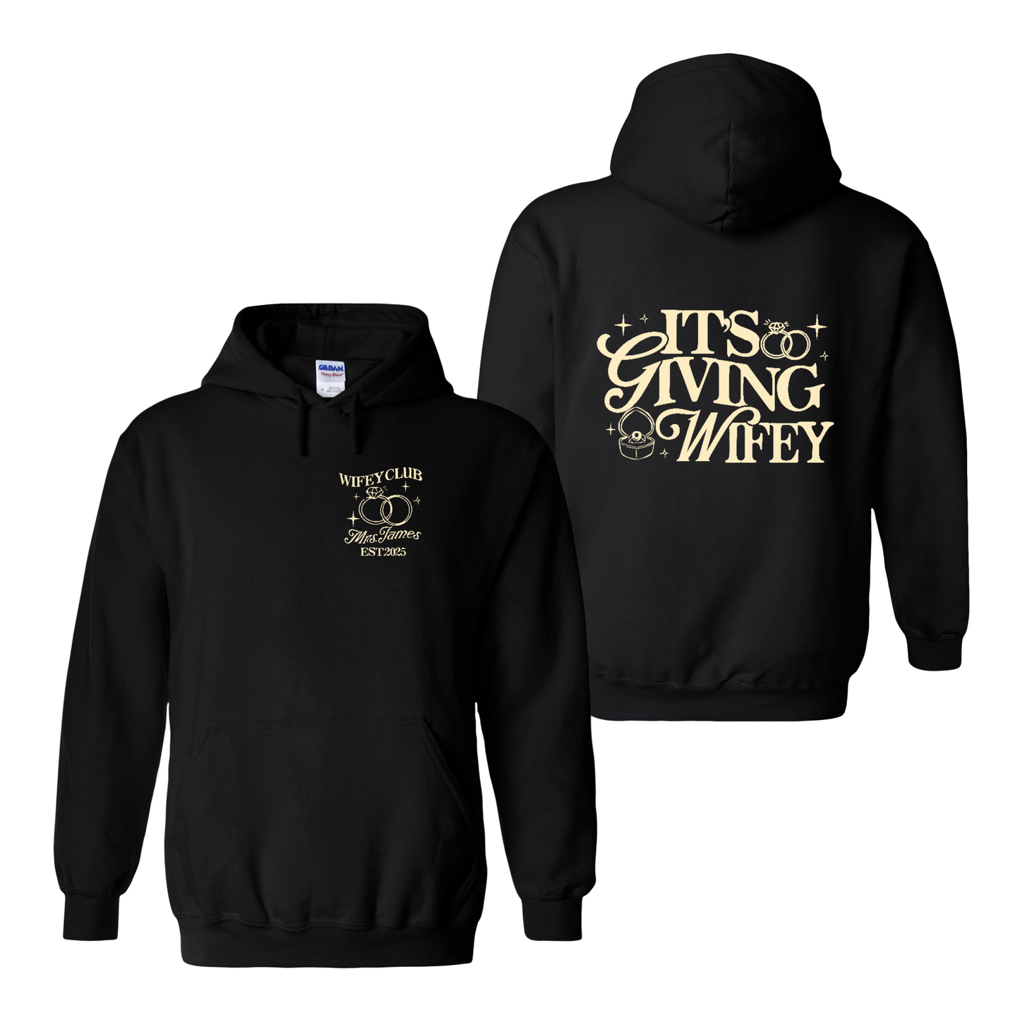 Wifey Vibes Hoodie, Custom Its Giving Wifey Hoodie, Bride To Be Hoodie, Custom Engagement Gift