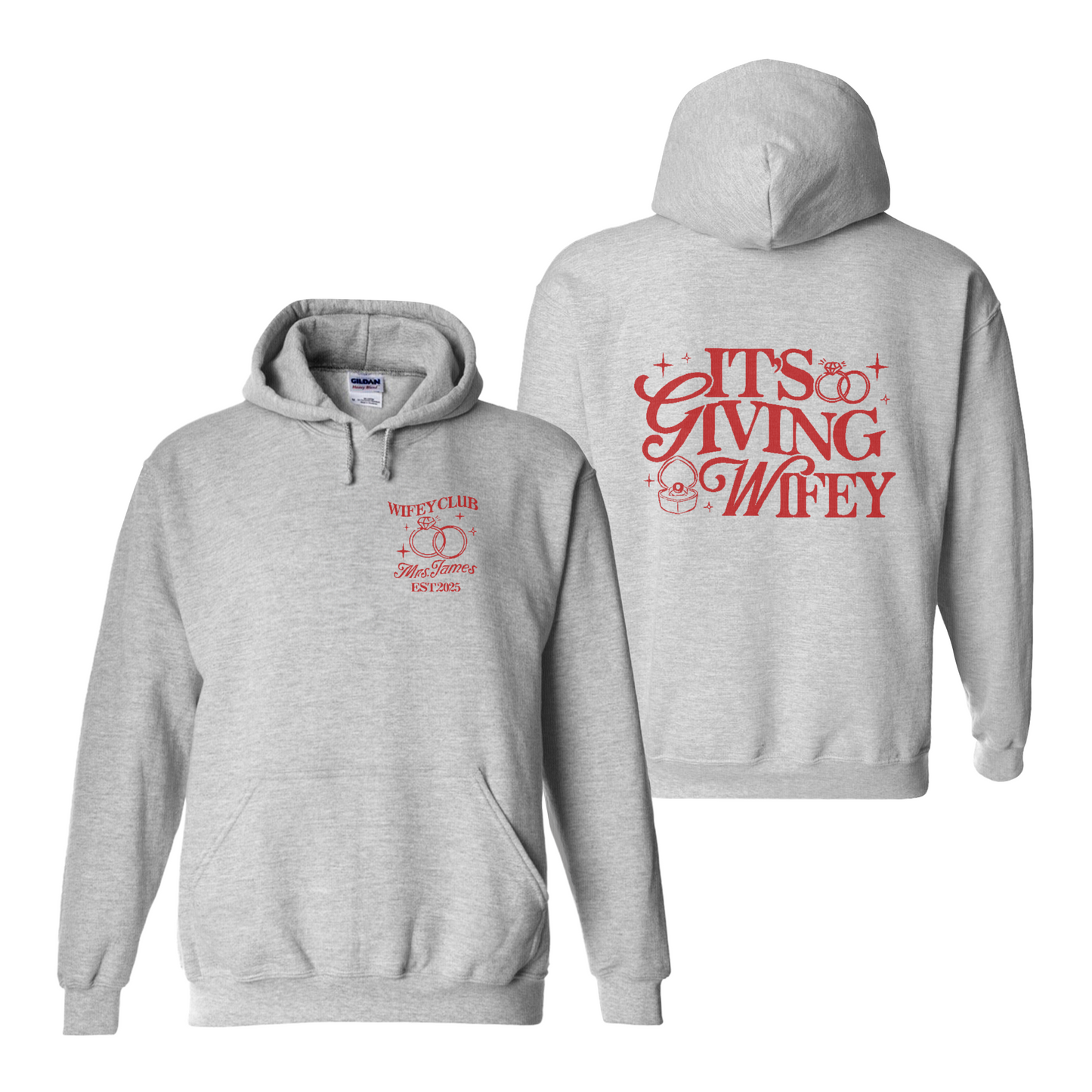 Wifey Vibes Hoodie, Custom Its Giving Wifey Hoodie, Bride To Be Hoodie, Custom Engagement Gift