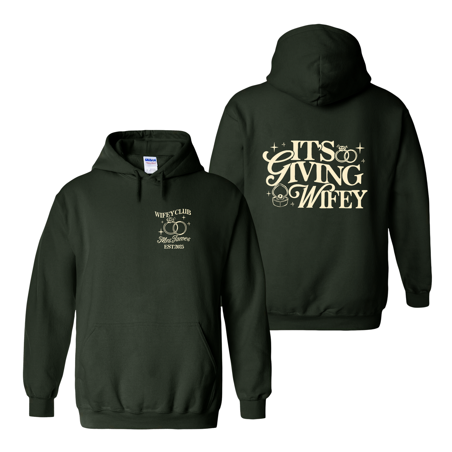 Wifey Vibes Hoodie, Custom Its Giving Wifey Hoodie, Bride To Be Hoodie, Custom Engagement Gift