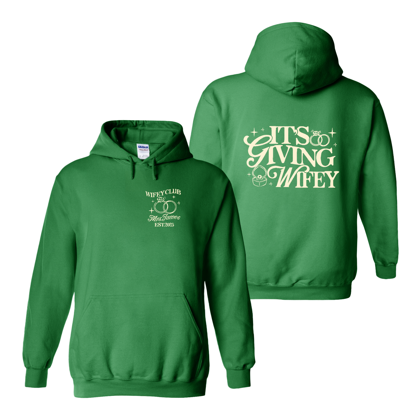 Wifey Vibes Hoodie, Custom Its Giving Wifey Hoodie, Bride To Be Hoodie, Custom Engagement Gift