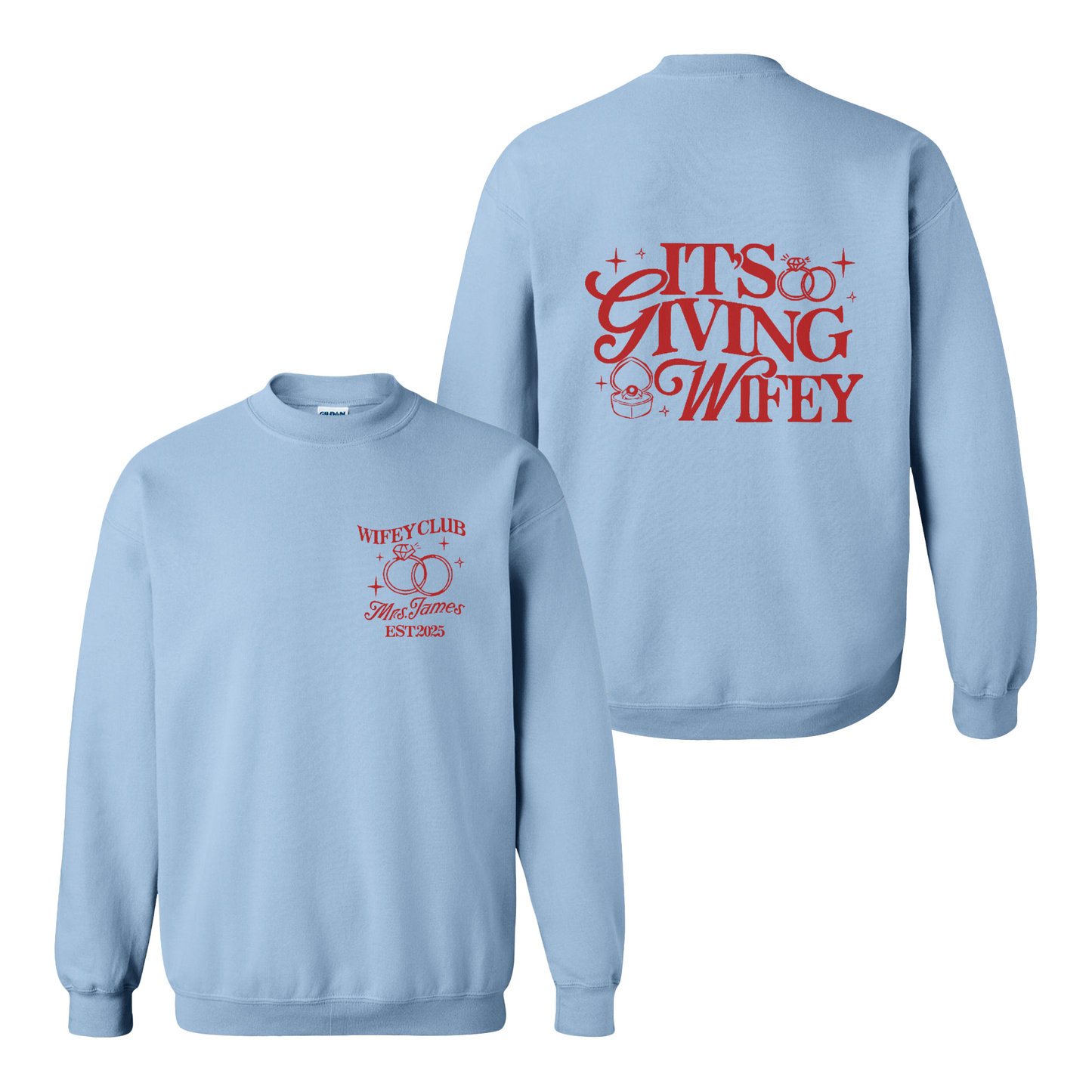 Wifey Vibes Sweatshirt, Custom Its Giving Wifey Sweatshirt, Bride To Be Sweatshirt, Custom Engagement Gift