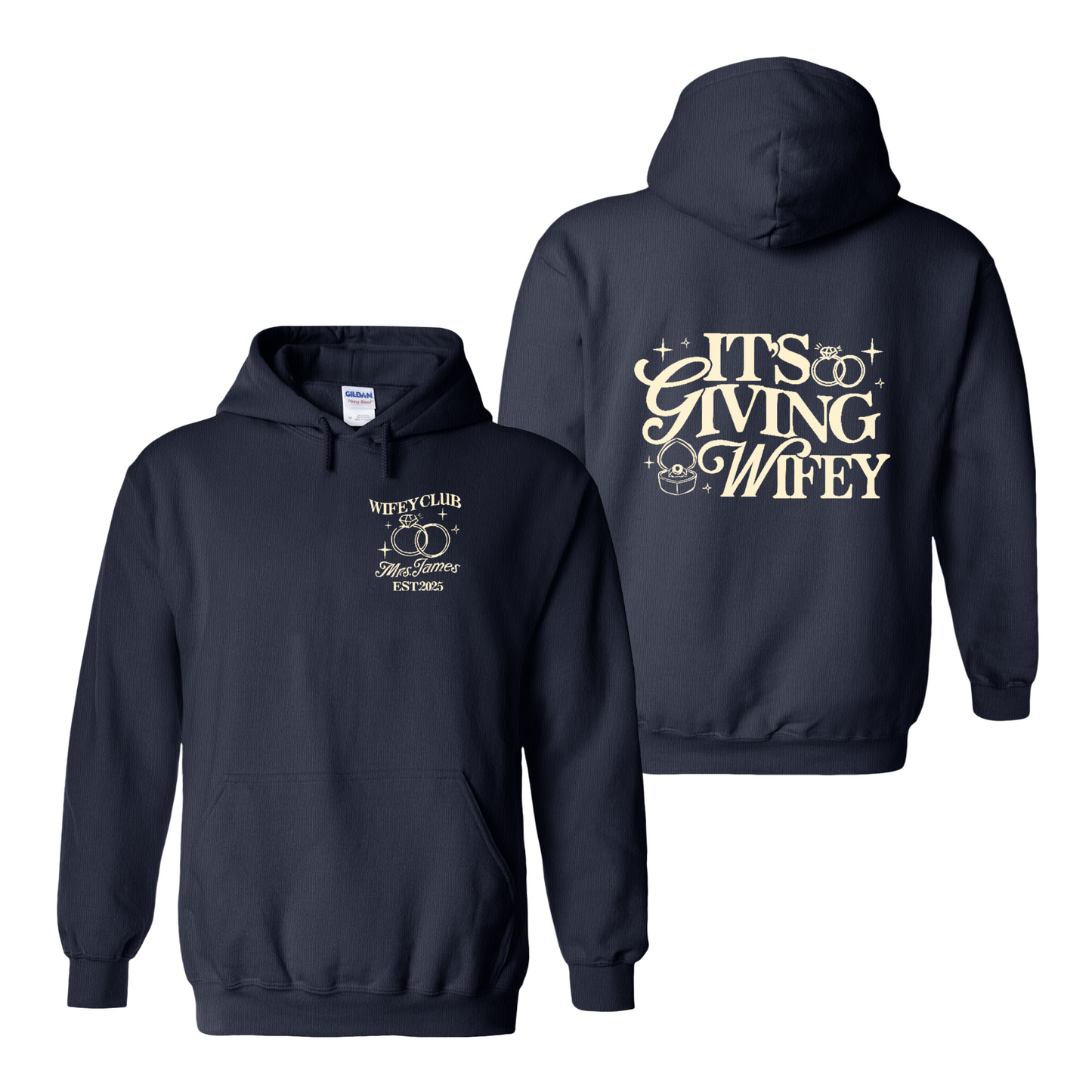 Wifey Vibes Hoodie, Custom Its Giving Wifey Hoodie, Bride To Be Hoodie, Custom Engagement Gift