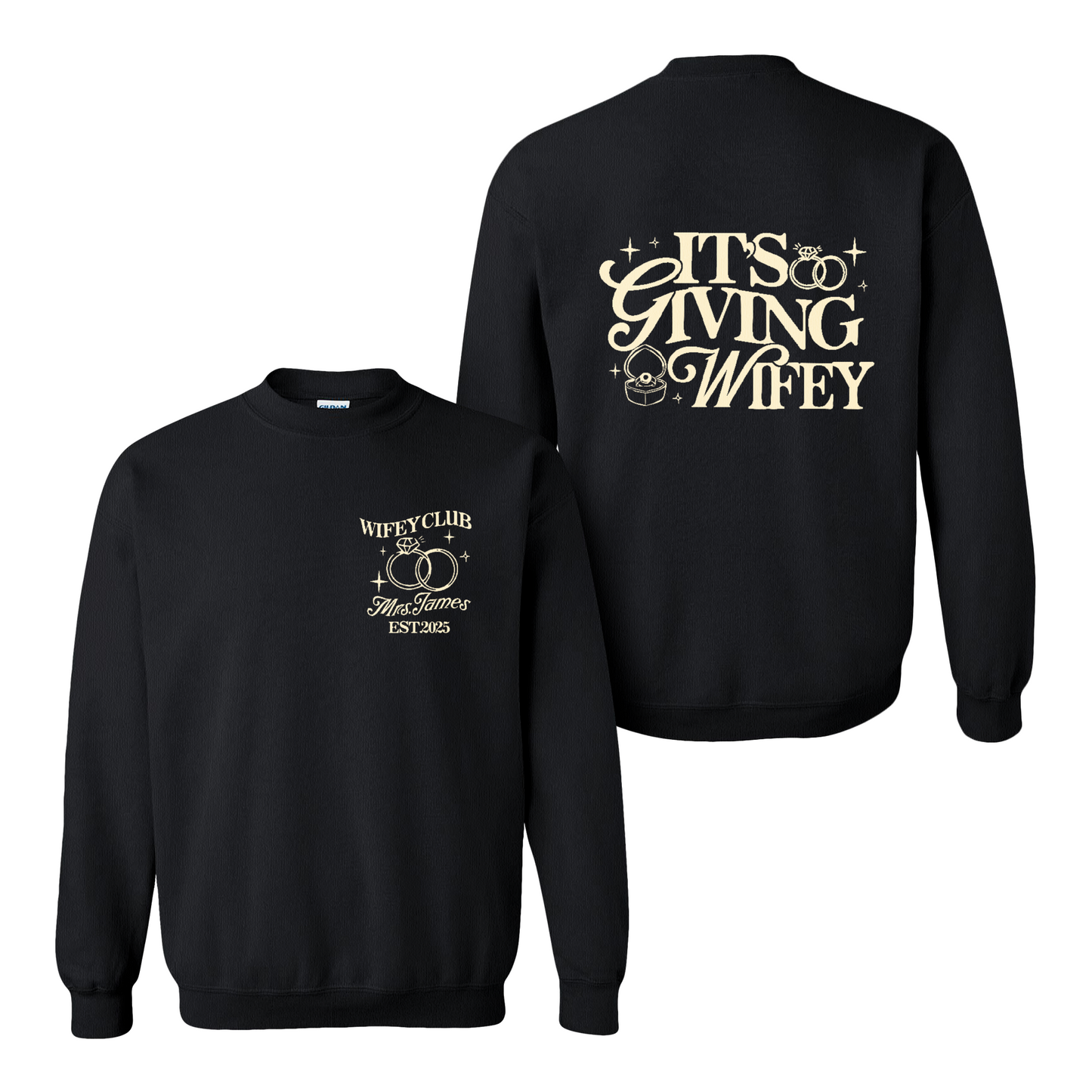 Wifey Vibes Sweatshirt, Custom Its Giving Wifey Sweatshirt, Bride To Be Sweatshirt, Custom Engagement Gift
