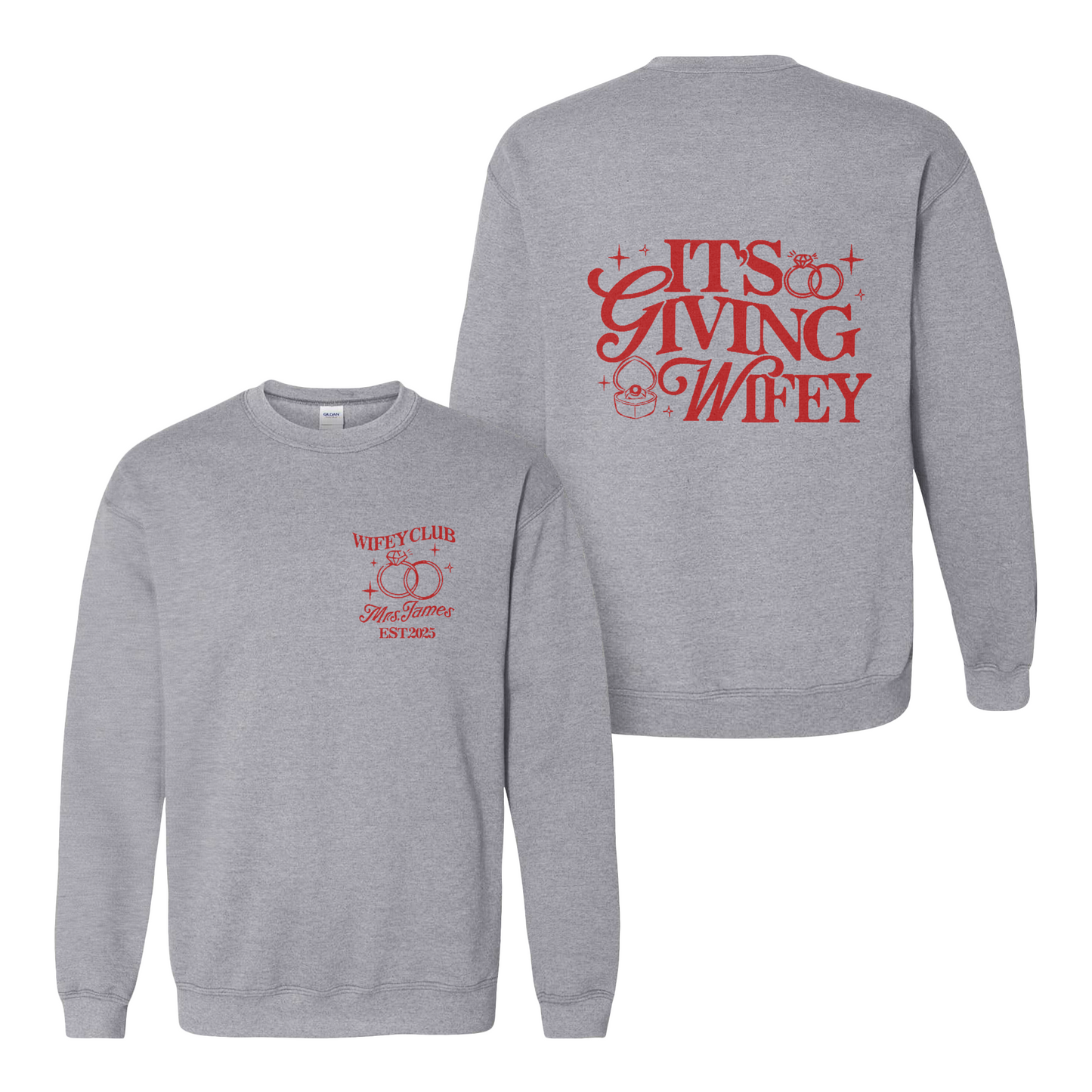 Wifey Vibes Sweatshirt, Custom Its Giving Wifey Sweatshirt, Bride To Be Sweatshirt, Custom Engagement Gift