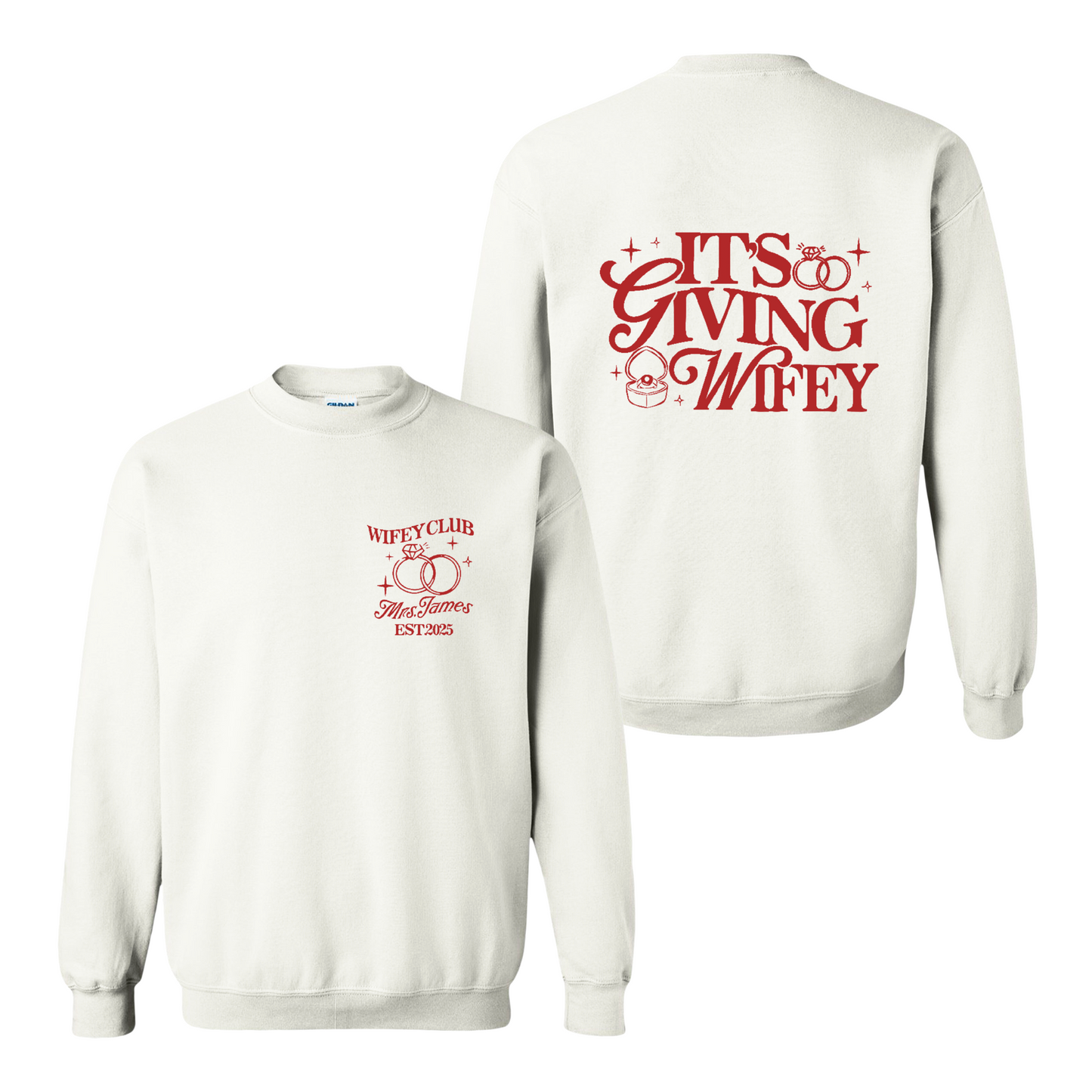 Wifey Vibes Sweatshirt, Custom Its Giving Wifey Sweatshirt, Bride To Be Sweatshirt, Custom Engagement Gift