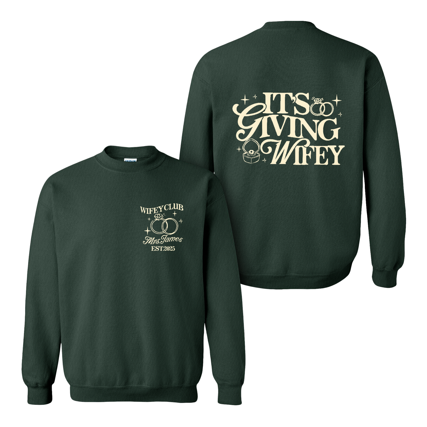 Wifey Vibes Sweatshirt, Custom Its Giving Wifey Sweatshirt, Bride To Be Sweatshirt, Custom Engagement Gift