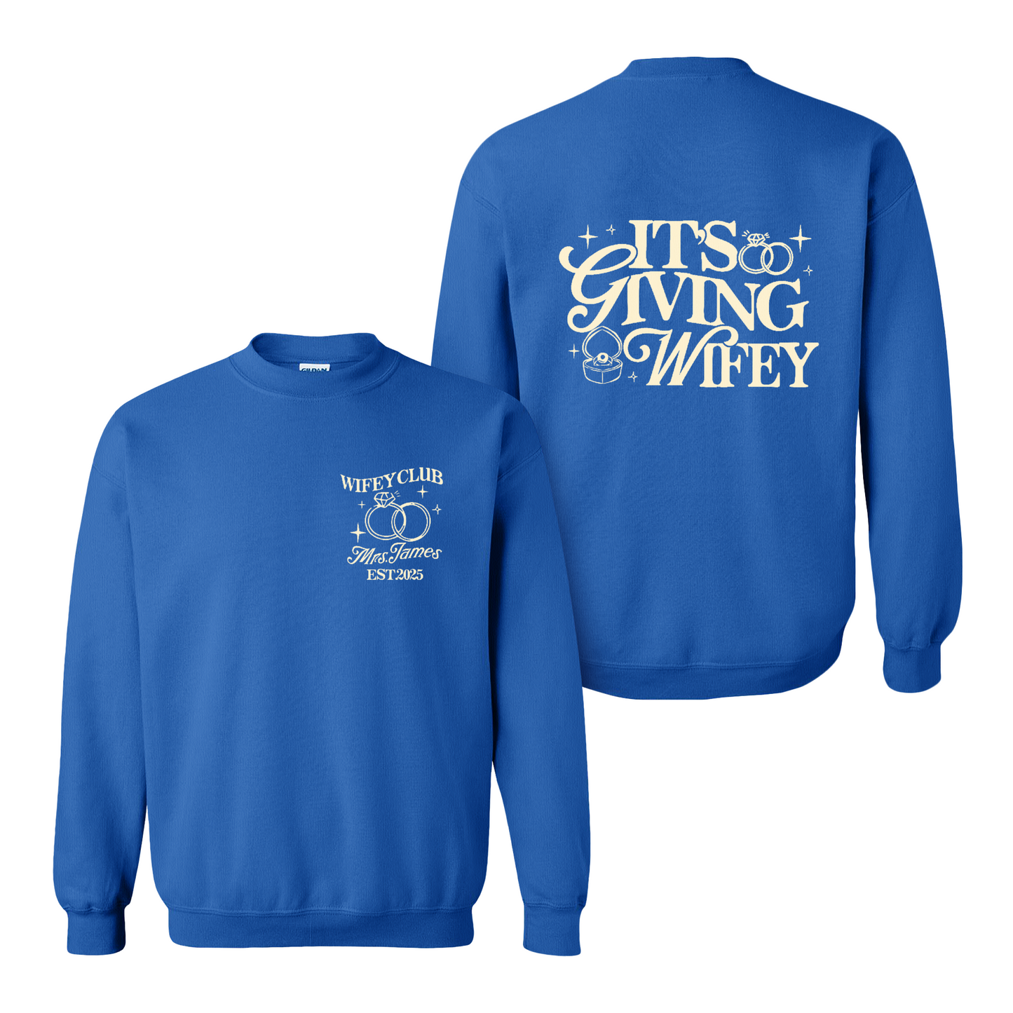 Wifey Vibes Sweatshirt, Custom Its Giving Wifey Sweatshirt, Bride To Be Sweatshirt, Custom Engagement Gift