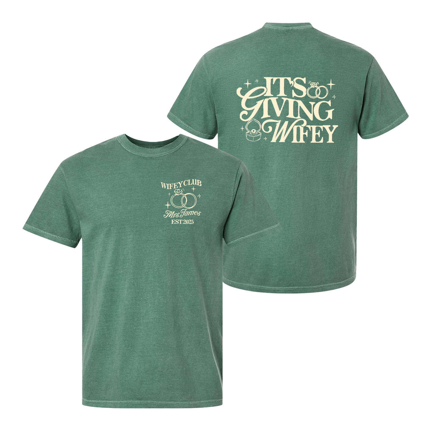 Wifey Vibes Comfort Color Shirt, Custom Its Giving Wifey T-Shirt, Bride To Be Shirt, Custom Engagement Gift