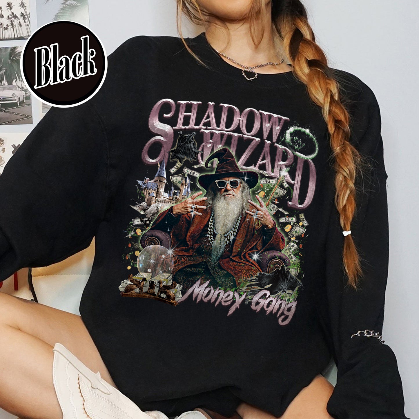 Wizard Sweatshirt, Vintage Shadow Wizard Money Gang Sweatshirt, Meme Cringe Funny Dumb Sweatshirt