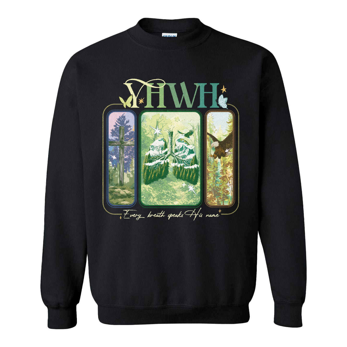 YHWH Lungs Christian Sweatshirt,Every Breath Speak His Name Sweatshirt,Faith Apparel Sweatshirt,YHWH Lungs Sweatshirts