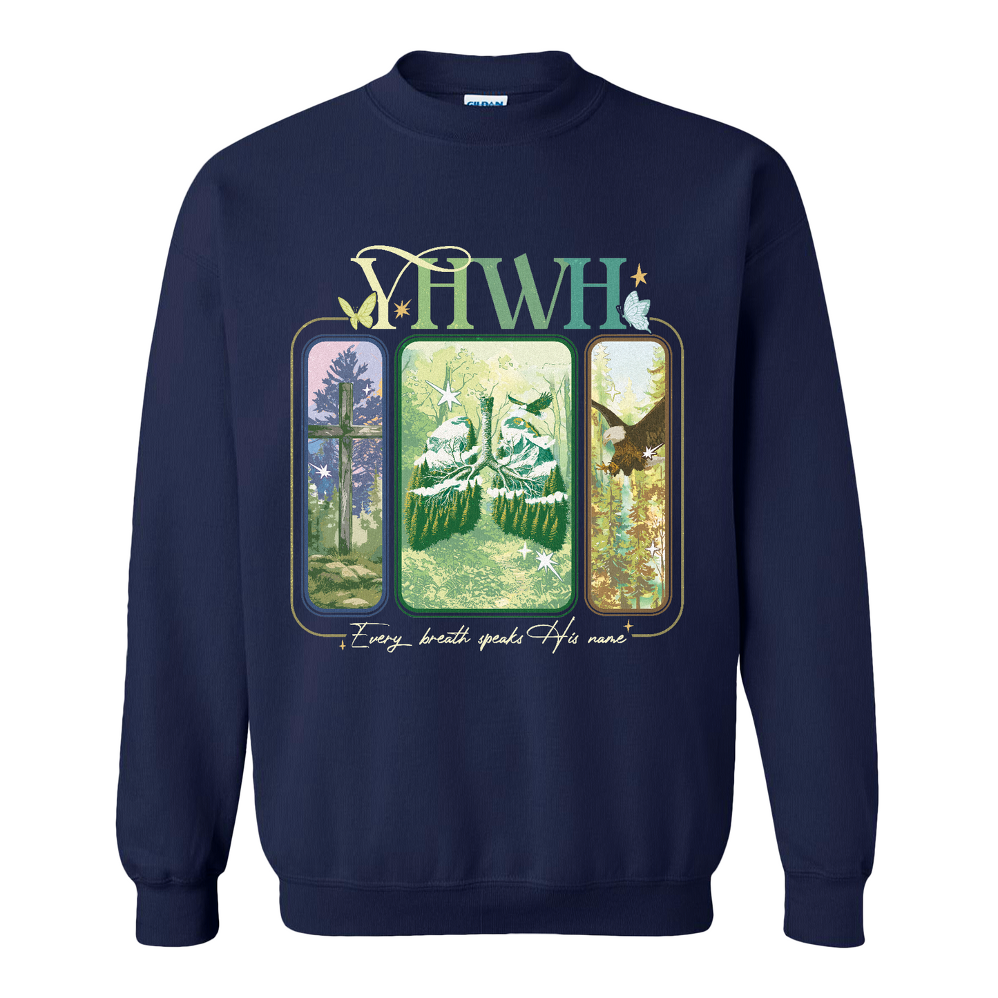YHWH Lungs Christian Sweatshirt,Every Breath Speak His Name Sweatshirt,Faith Apparel Sweatshirt,YHWH Lungs Sweatshirts