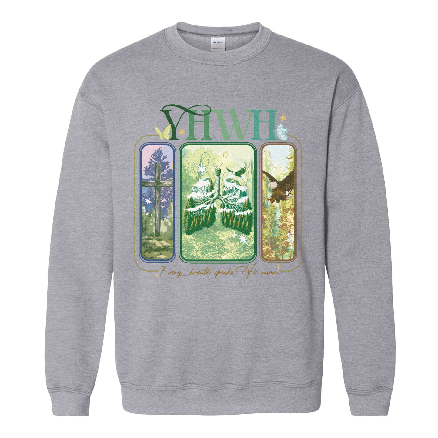 YHWH Lungs Christian Sweatshirt,Every Breath Speak His Name Sweatshirt,Faith Apparel Sweatshirt,YHWH Lungs Sweatshirts