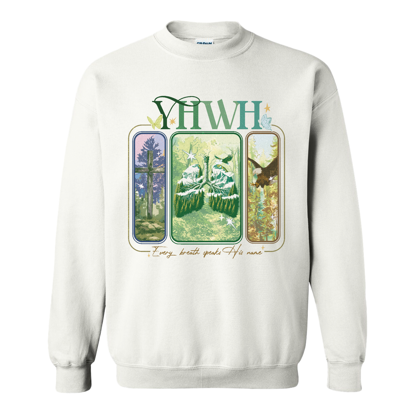 YHWH Lungs Christian Sweatshirt,Every Breath Speak His Name Sweatshirt,Faith Apparel Sweatshirt,YHWH Lungs Sweatshirts