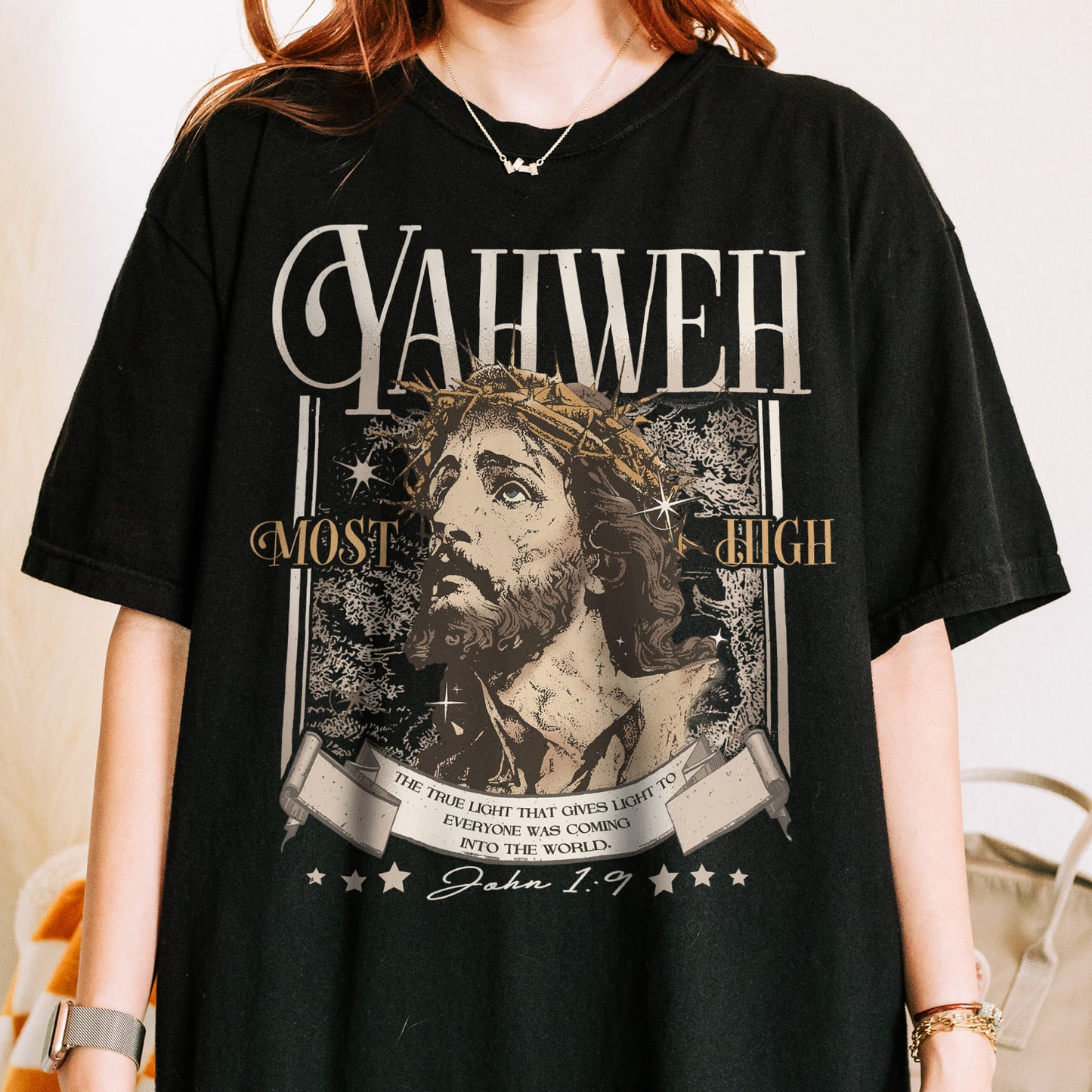 Yahweh John 1:9 Jesus Bible Verse Christian Shirt