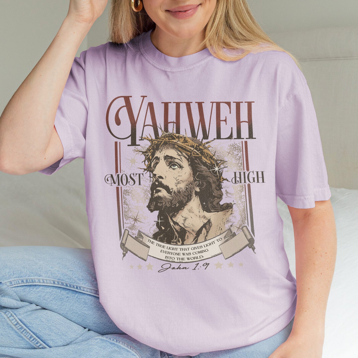 Yahweh John 1:9 Jesus Bible Verse Christian Shirt