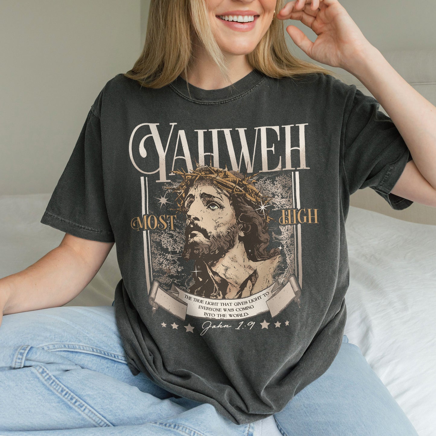 Yahweh John 1:9 Jesus Bible Verse Christian Shirt