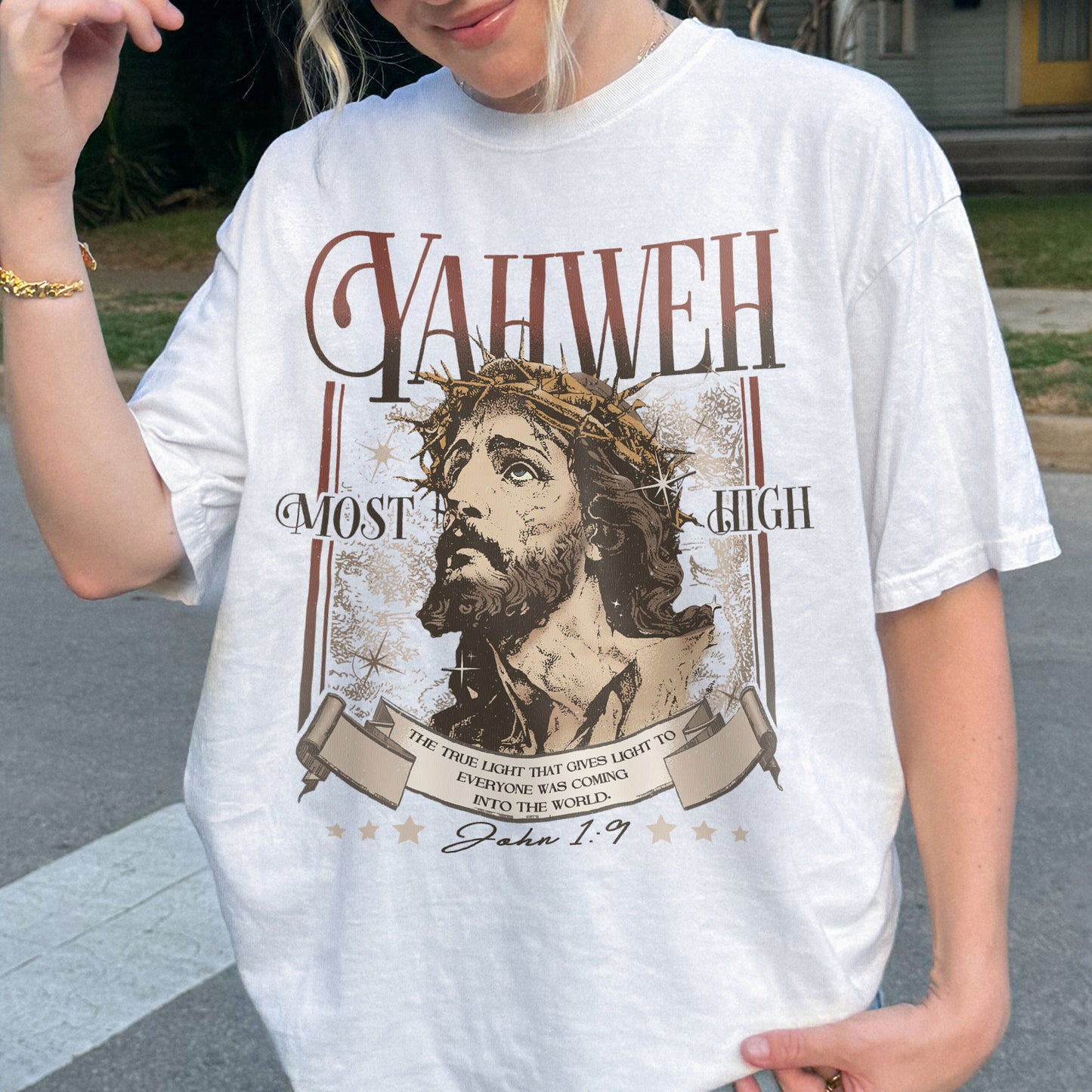 Yahweh John 1:9 Jesus Bible Verse Christian Shirt