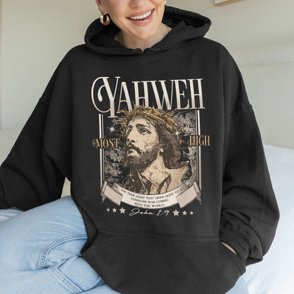 Yahweh John 1:9 Jesus Bible Verse Christian Hoodie