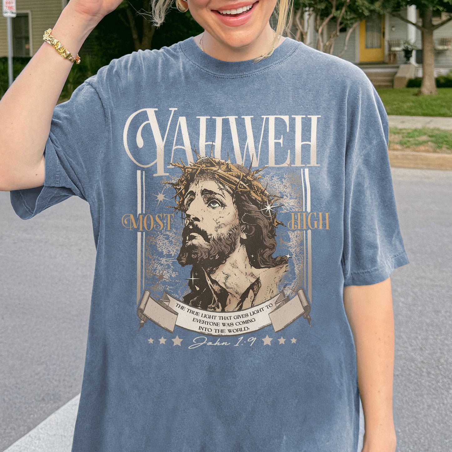 Yahweh John 1:9 Jesus Bible Verse Christian Shirt