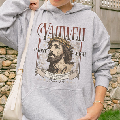 Yahweh John 1:9 Jesus Bible Verse Christian Hoodie