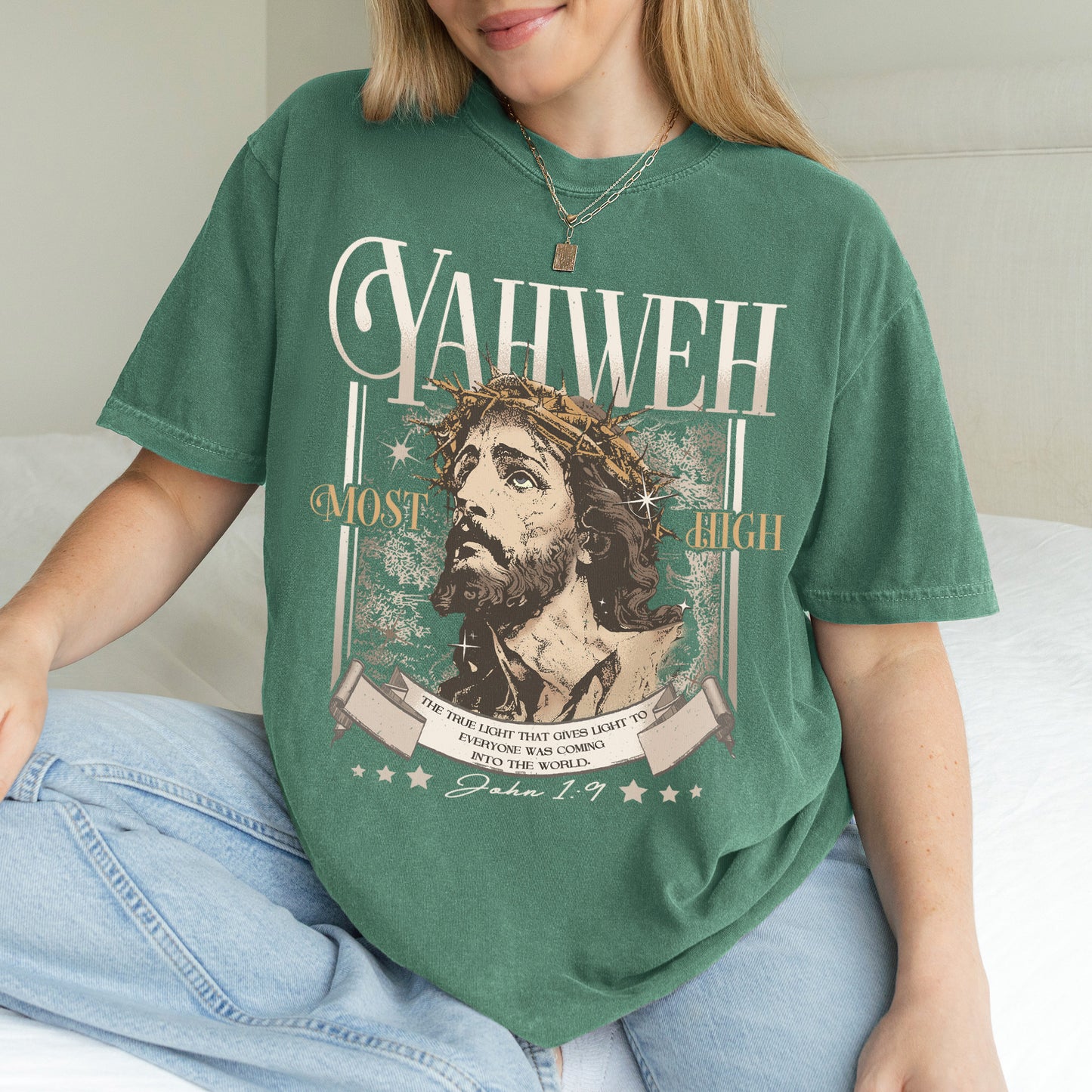 Yahweh John 1:9 Jesus Bible Verse Christian Shirt