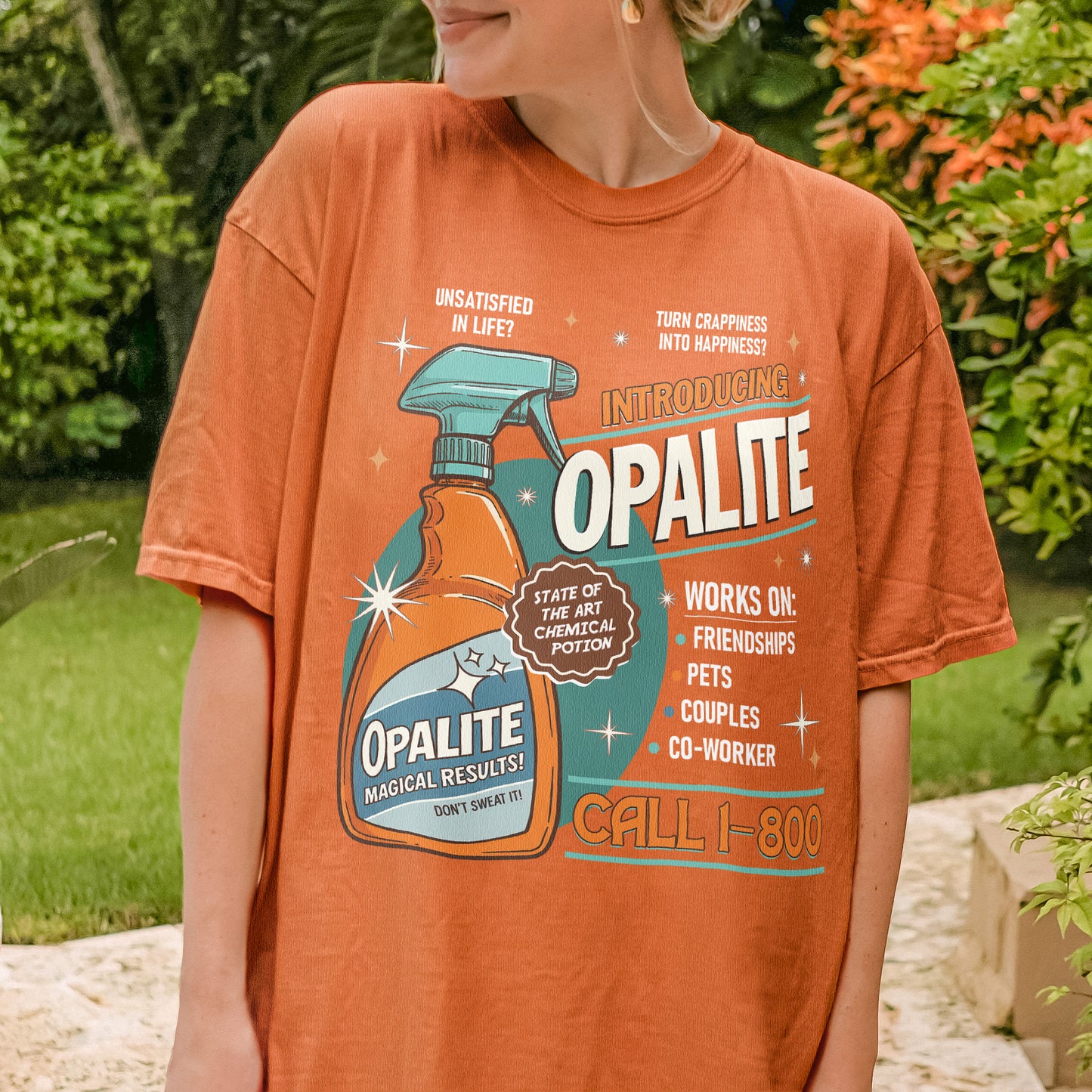 Opalite Spray Retro Graphic, Don't Sweat It, Magical Result, Showgirl Tshirt