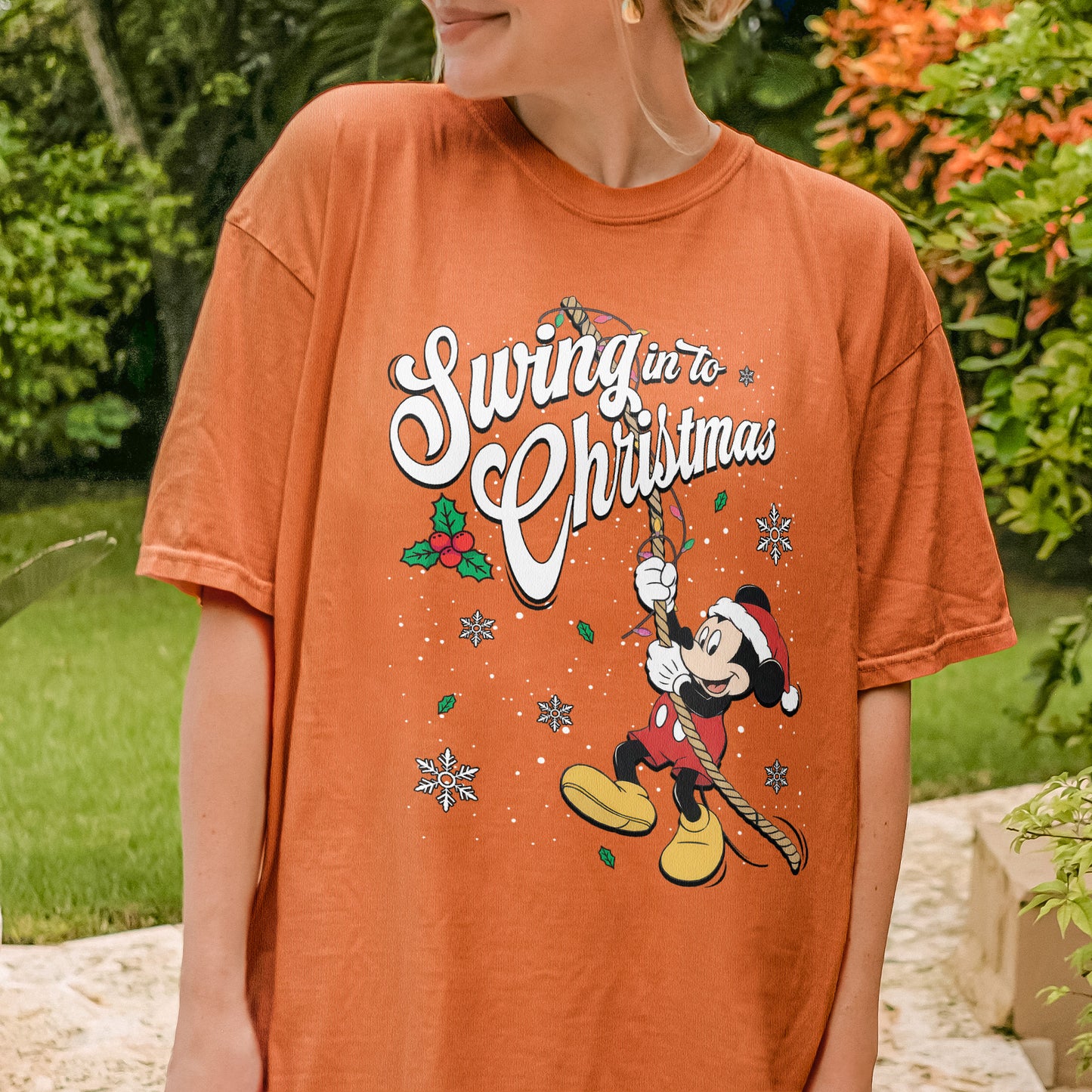 Swing Into Christmas Shirt: Funny Mickey Christmas Tee, Cute Holiday Shirt, Festive Disney Christmas Outfit Tshirt
