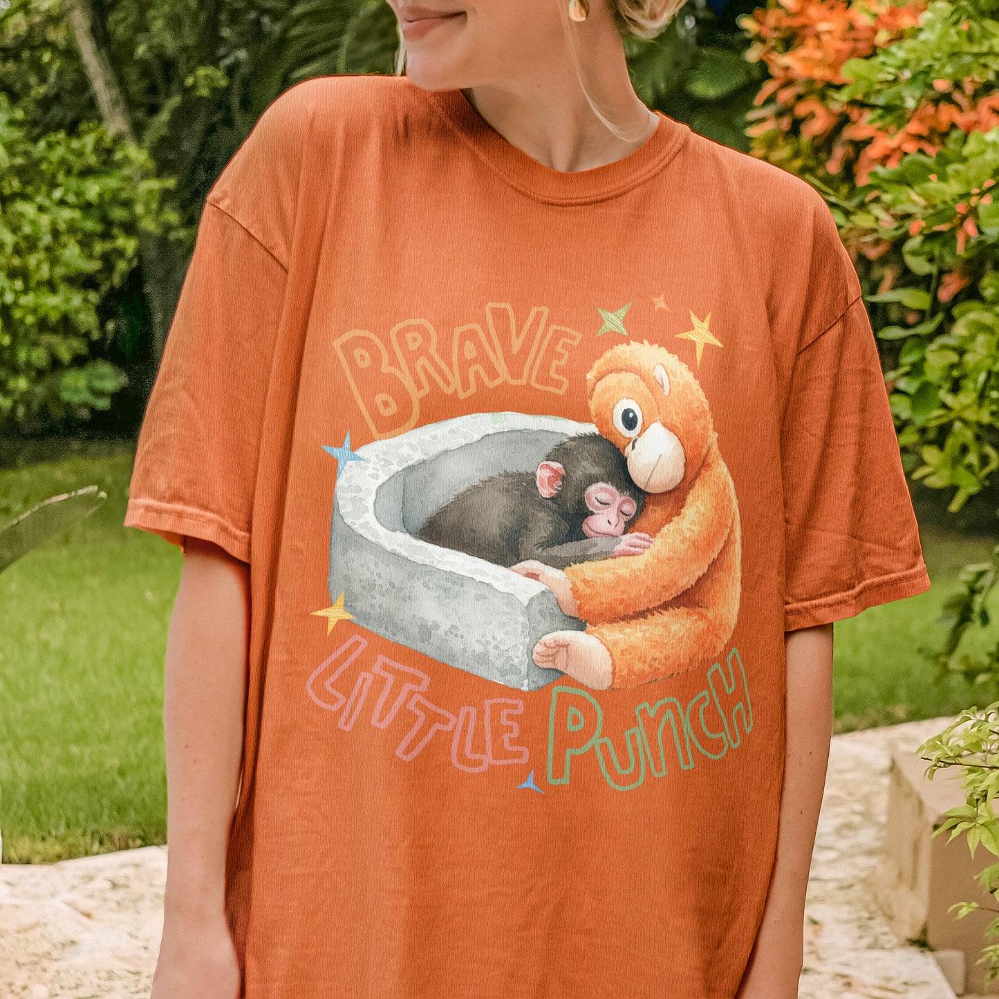 Punch the Monkey, Hang In There Punch, Team Punch, Baby Monkey Holding Plush Toy, Animal Lover Gift Tshirt