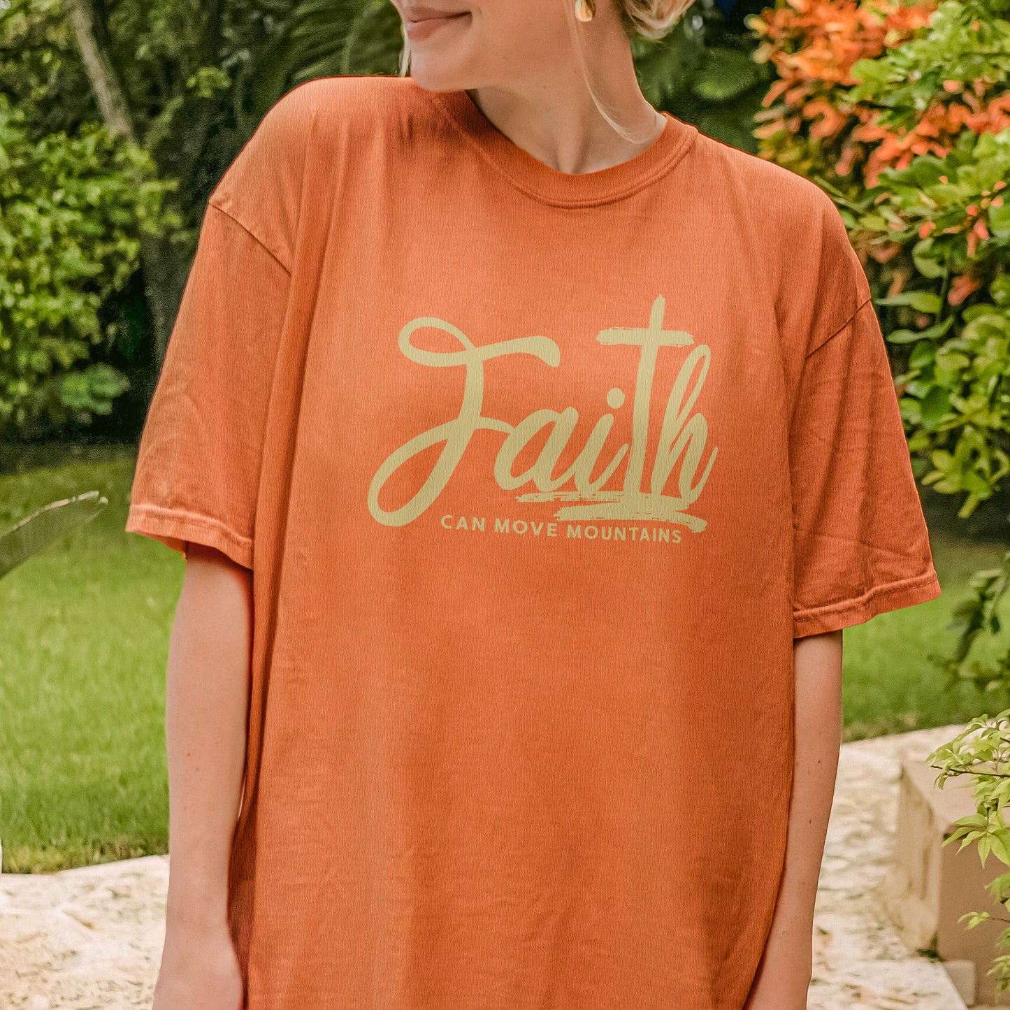 Faith Can Move Mountains Shirt | Christian Cross Bible Verse Tee