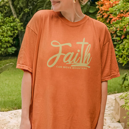 Faith Can Move Mountains Shirt | Christian Cross Bible Verse Tee