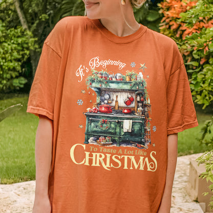 Christmas Kitchen Shirt: It’s Beginning to Taste Like Christmas, Cozy Christmas Baking Shirt