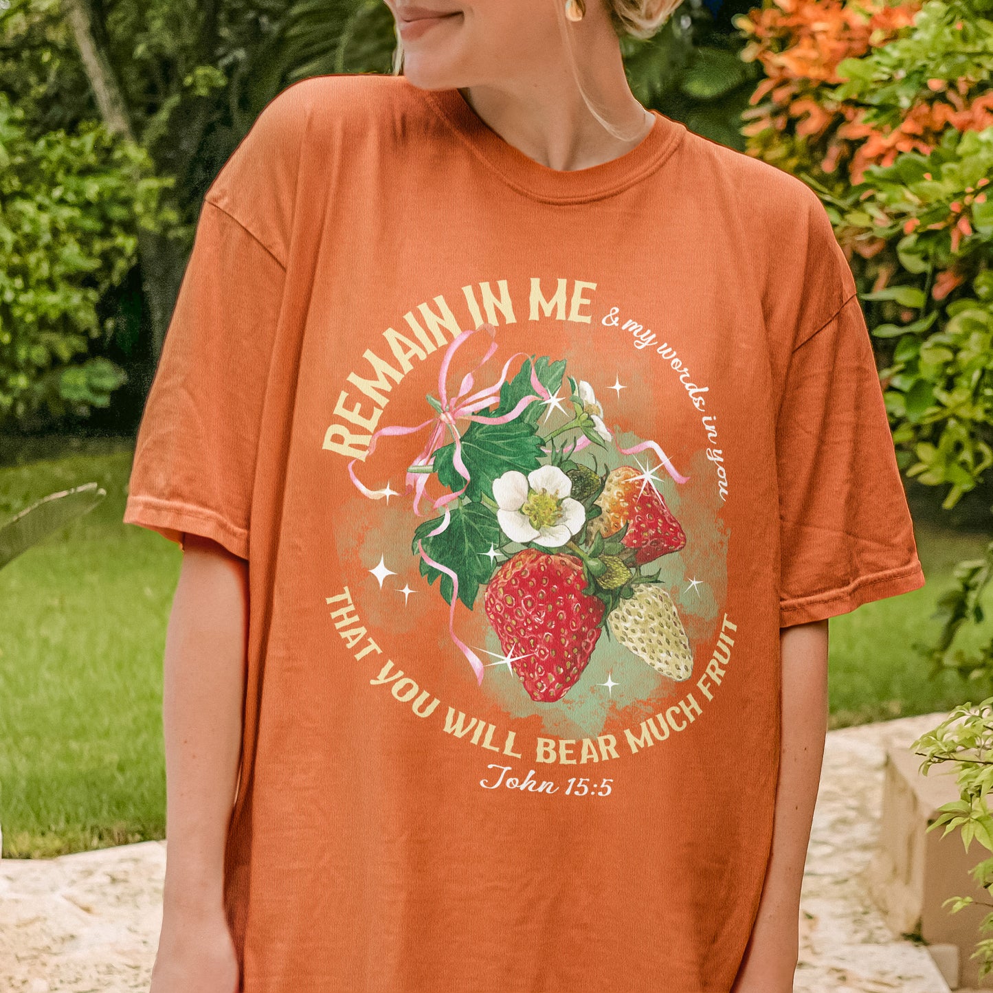 Remain in Me Christian Shirt: Bible Verse Tee, Fruit of the Spirit Faith Shirt, Jesus Shirt, God Tee