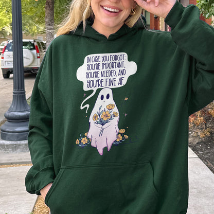 You’re Important Ghost Hoodie, Cute Affirmation Hoodie, Halloween Hoodie