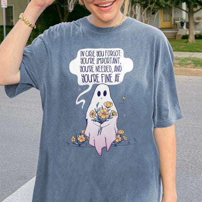You’re Important Ghost Shirt, Cute Affirmation Tee, Comfort Colors Halloween Shirt