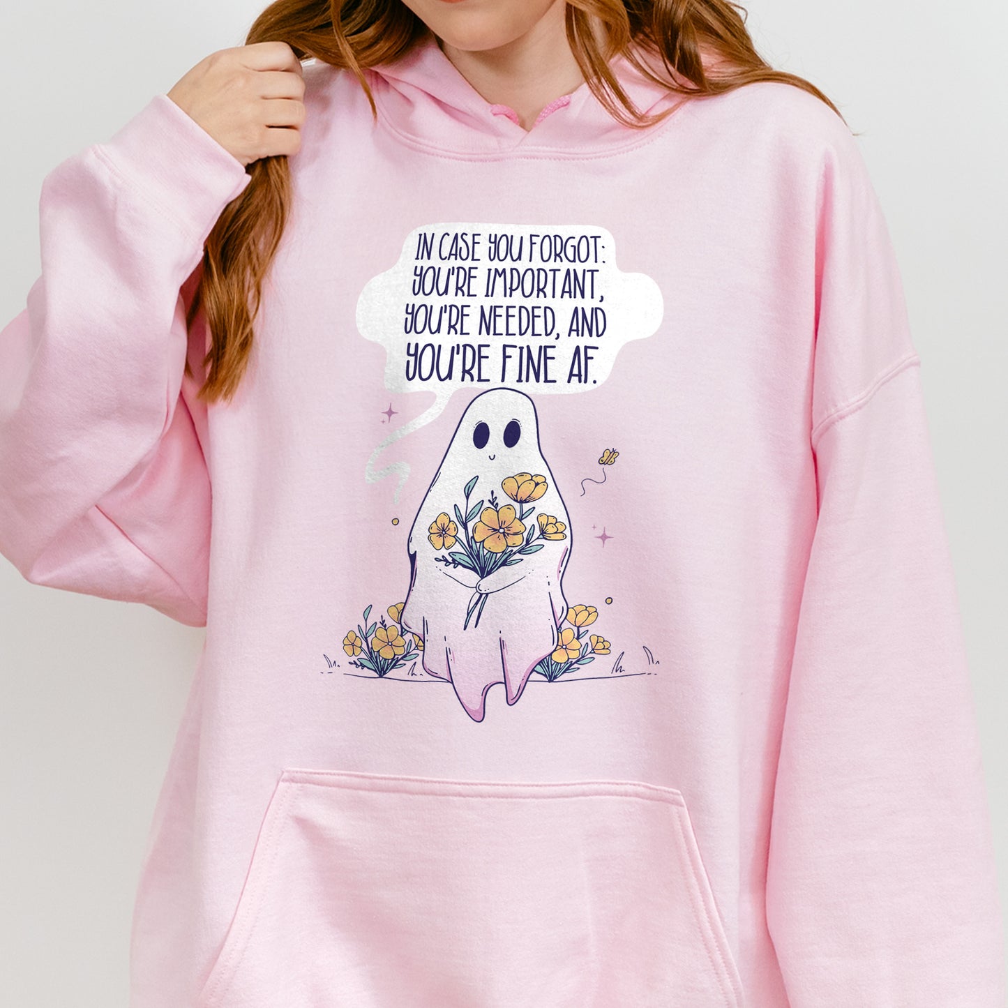 You’re Important Ghost Hoodie, Cute Affirmation Hoodie, Halloween Hoodie