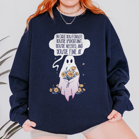 You’re Important Ghost Sweatshirt, Cute Affirmation Sweatshirt, Halloween Sweatshirt