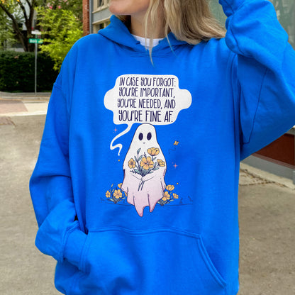You’re Important Ghost Hoodie, Cute Affirmation Hoodie, Halloween Hoodie