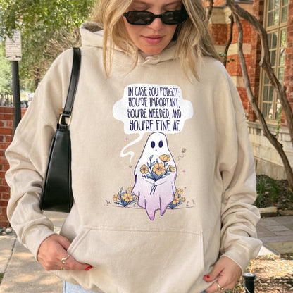 You’re Important Ghost Hoodie, Cute Affirmation Hoodie, Halloween Hoodie