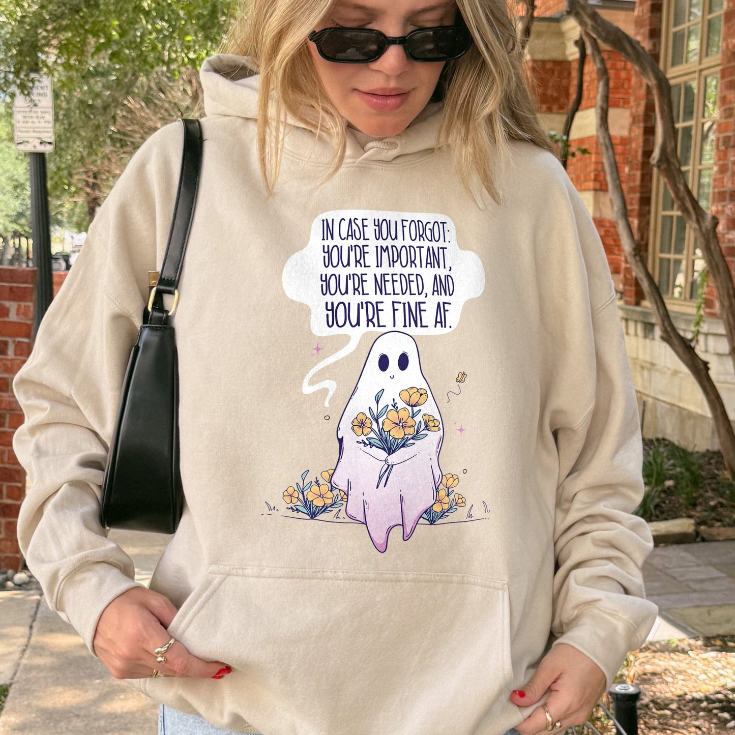 You’re Important Ghost Hoodie, Cute Affirmation Hoodie, Halloween Hoodie