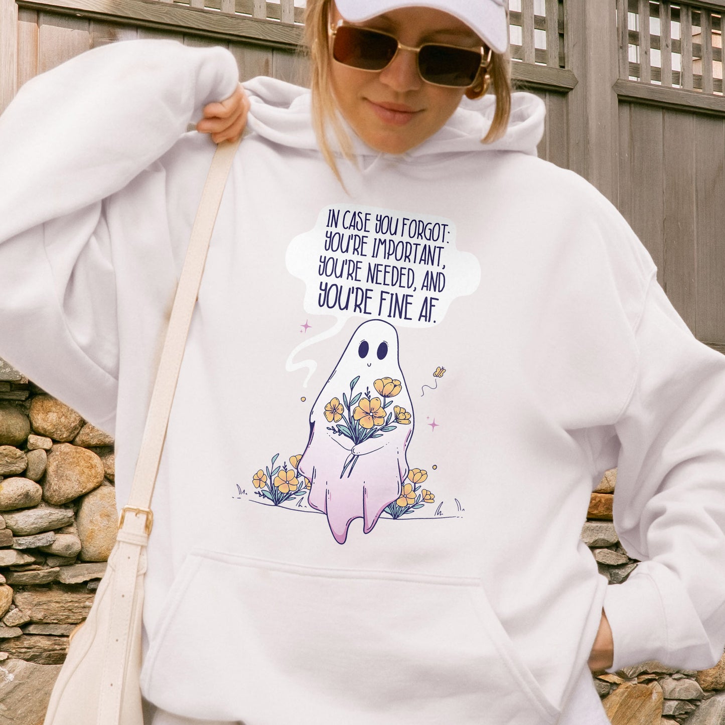 You’re Important Ghost Hoodie, Cute Affirmation Hoodie, Halloween Hoodie