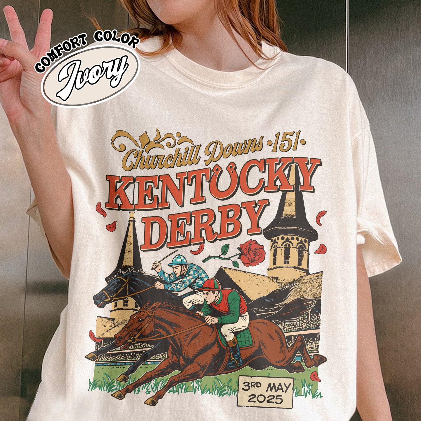 Kentucky Derby 2025 Comfort Color Shirt, 151st Run for the Roses Shirt, Horse Racing Lover Shirt