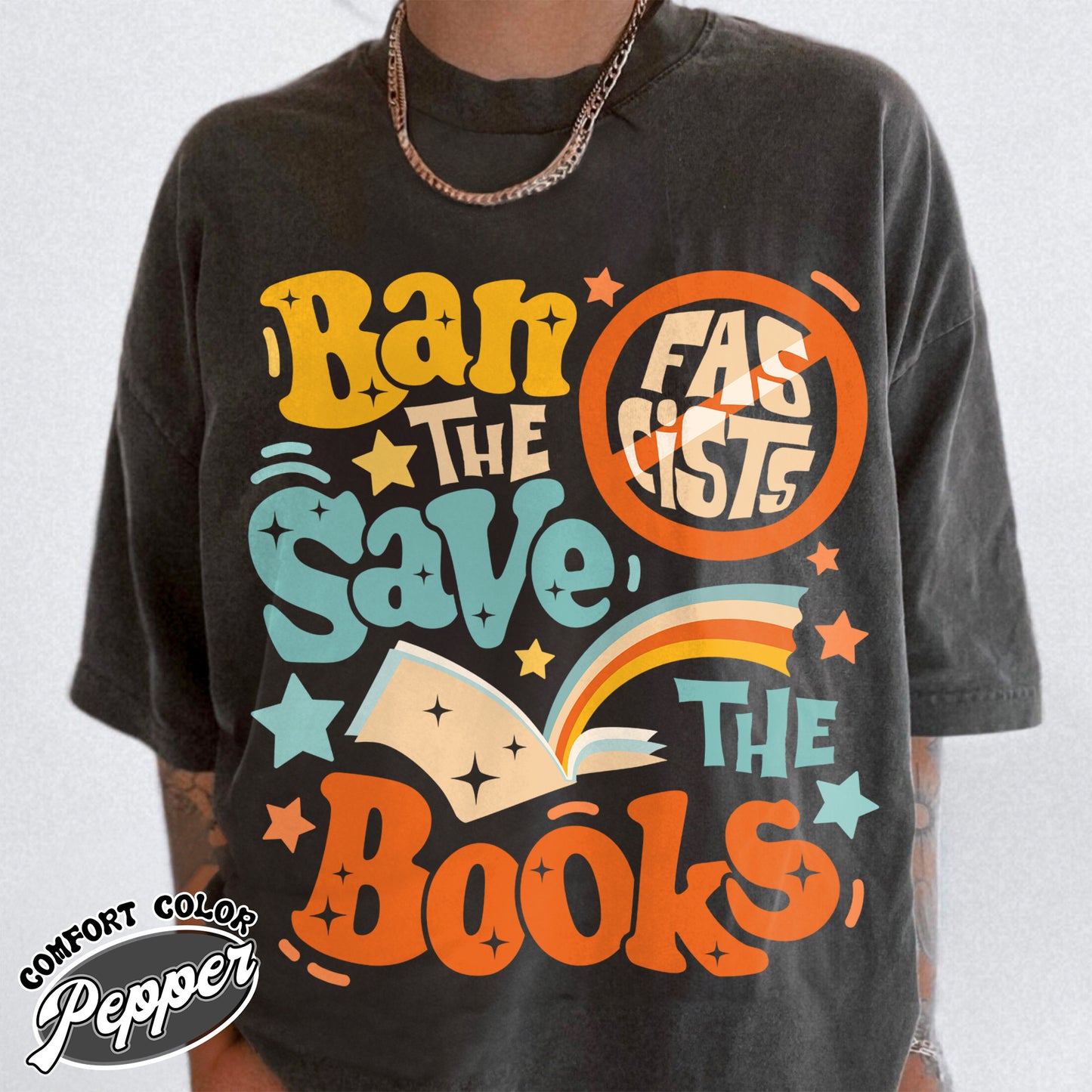 Librarian Comfort Colors Shirt,Ban The Fascists Save The Books Shirt,Reading Teacher