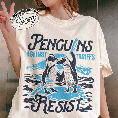 Penguins RESIST Comfort Color Shirt, Flippers up Tee, Heard Island Shirt, Subtle FDT Shirt