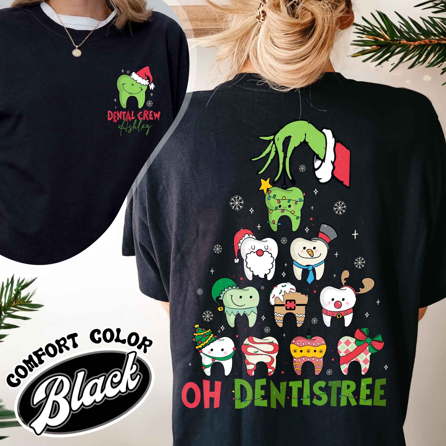 Dental Christmas Tree Shirt,Funny Christmas Teeth Shirt,Funny Christmas Teeth,Christmas Teeth Dentist Shirt,Gift For Dentist On Christmas