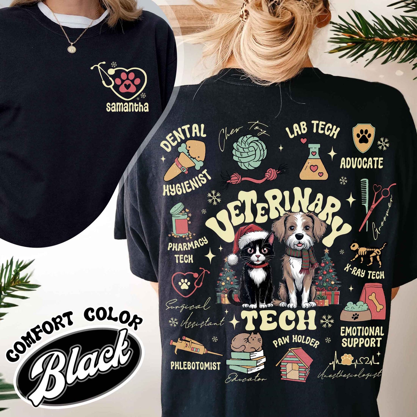 Vet Tech Shirt Personalized, Vet Tech Week 2024, Custom Christmas Vet Tech Shirt, Custom Vet Assistant Shirt, Animal Doctor Gift, Nurse Vet Shirt