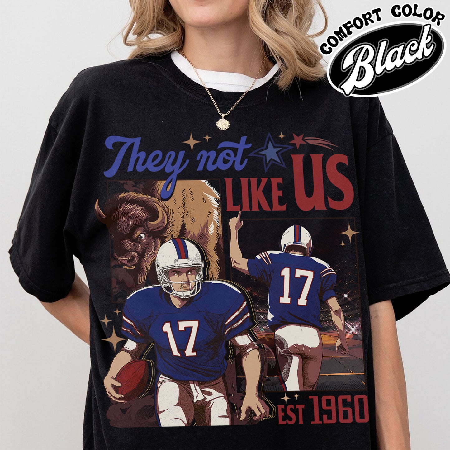 They Not Like Us Football Shirt, Custom Football Shirt, Team Number Player Name Shirt, Football Shirt Personalized Shirt, Go Bills Tshirt